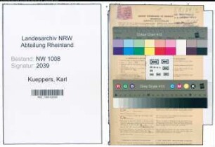 Entnazifizierung Karl Kueppers , geb. 09.05.1898 (Gastwirt)