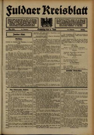 Zweite Ausgabe vom Samstag, den 06. Juni 1914.