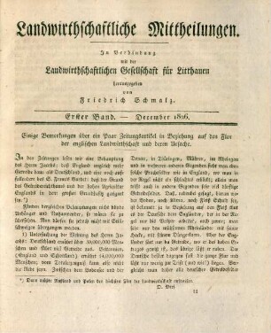Erster Band. - December 1826.