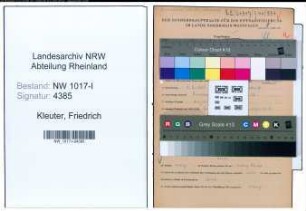Entnazifizierung Friedrich Kleuter , geb. 01.08.1908 (Saegenschmied)