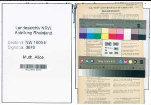 Entnazifizierung Alice Muth , geb. 30.04.1902 (Krankenpflegerin)