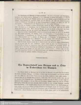 Die Papierfabrik von Grimm und v. Otto in Doberschau bei Bautzen