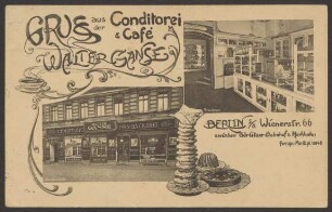 Ansichtskarte Konditorei „Walter Ganse“, Wiener Straße 66