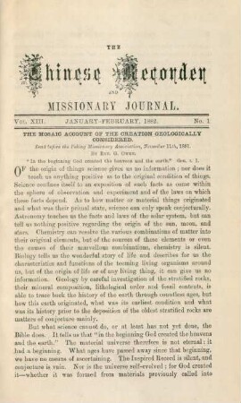 No. 1. January - February, 1882