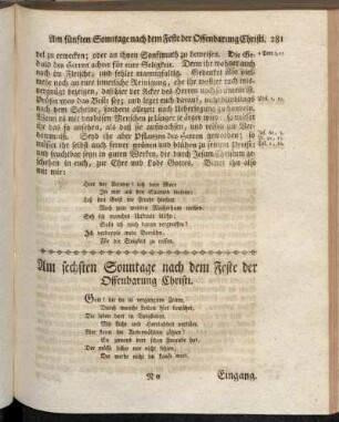 Am sechsten Sonntage nach dem Feste der Offenbarung Christi