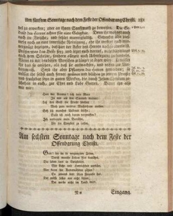 Am sechsten Sonntage nach dem Feste der Offenbarung Christi