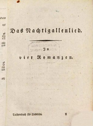 Taschenbuch für Liebende : Auf's Jahr 1810