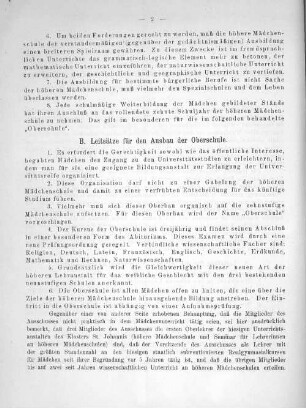 B. Leitsätze für den Ausbau der Oberschule
