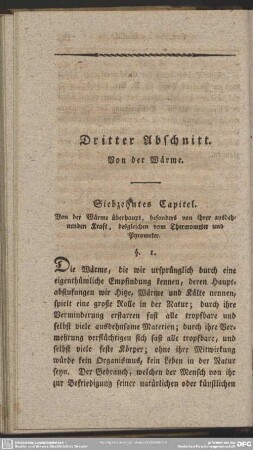 Dritter Abschnitt. Von der Wärme