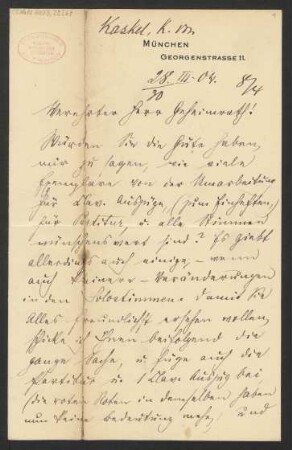 Brief an Ludwig Strecker  und B. Schott's Söhne : 28.03.1904