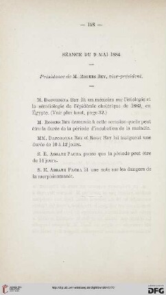 Séance du 9 Mai 1884