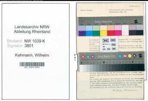 Entnazifizierung Wilhelm Kahmann , geb. 00.00.0000 ()