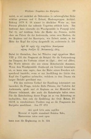 Ueber fragmentarisch erhaltene Tragödien des Euripides