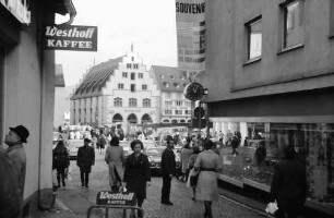 Freiburg: Durchblick zum Kornhaus von der Dreherstraße