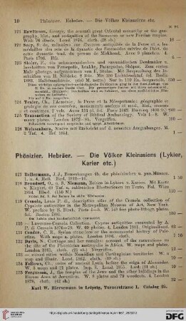 Phönizier. Hebräer. - Die Völker Kleinasiens. Lykier, Karier etc (Nr. 127 - 145)