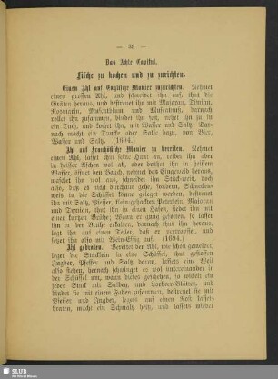 Das achte Capitul. Fische zu kochen und zu zurichten