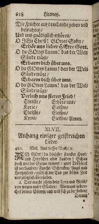 XLVII. Anhang einiger geistreichen Lieder.