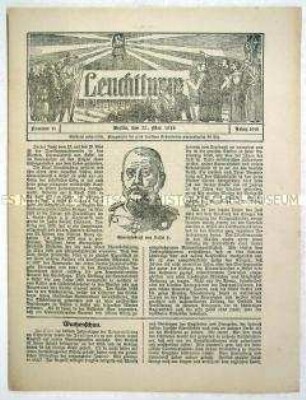 Nachrichtenblatt "Leuchtturm" u.a. zum Krieg gegen Italien