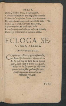 Ecloga Secunda Alexis.