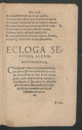 Ecloga Secunda Alexis.