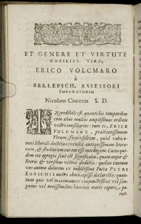 Et Genere Et Virtute ... Erico Volcmaro a Berlepsch