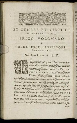 Et Genere Et Virtute ... Erico Volcmaro a Berlepsch