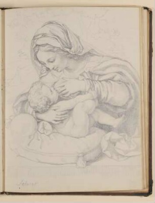 Maria lactans, Kopie nach Andrea Solario [aus einem Skizzenbuch von unbekannter Hand, evtl. des Louis Thomassin]