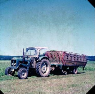 Fotografie: Weidehaltung, Milchviehhaltung, Futtervorlage, Raufenwagen, Ladewagen