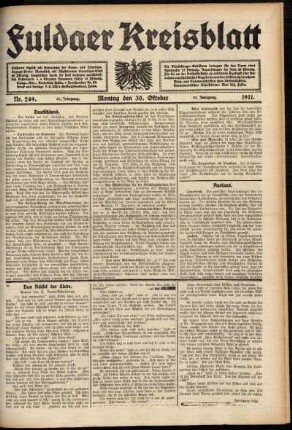 Ausgabe vom Montag, den 30. Oktober 1911.