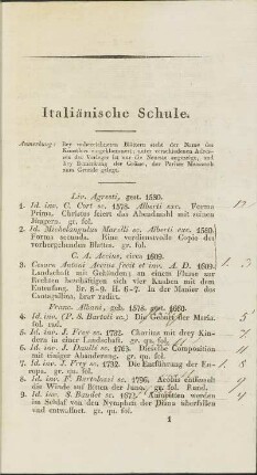 Italiänische Schule.