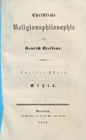 Christliche Religionsphilosophie, 2. Ethik