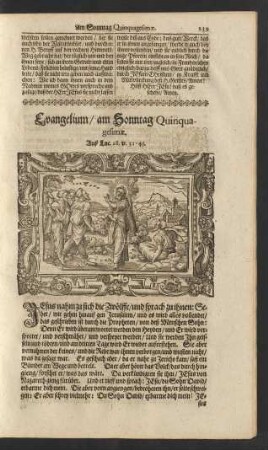 Evangelium/ am Sonntag Quinquagesimae. ...