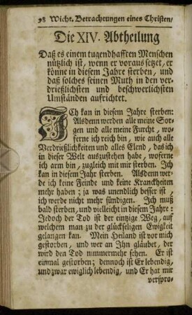 Die XIV. Abtheilung