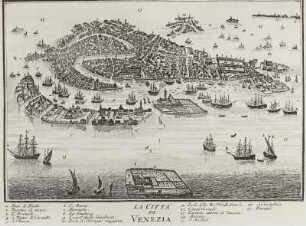 "Forestiero illuninato ...", pag. 1: Venedig, Gesamtansicht aus der Vogelperspektive