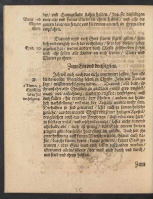 Zum Ein und dreißigsten.