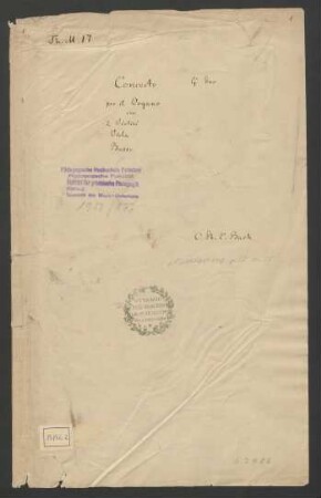 Konzerte; org, strings, bc; G-Dur; H 444; Wq 34