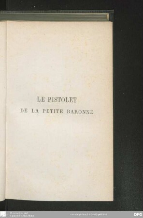 Le Pistolet de la petite baronne