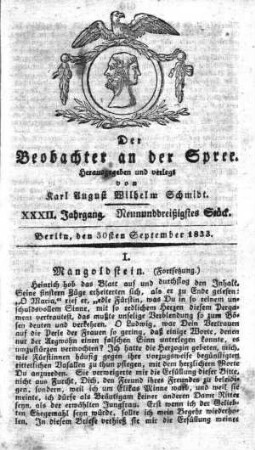 39. Stueck, 30. September 1833