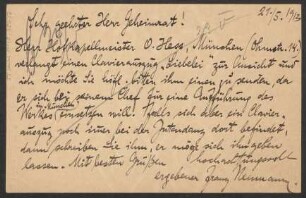 Brief an Ludwig Strecker  an B. Schott's Söhne : 21.05.1913