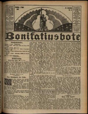 Erste Ausgabe vom Sonntag, den 01. April 1928.