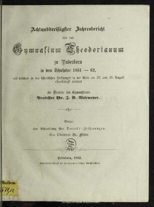 Abhandlung über Dreiecks-Zeichnungen