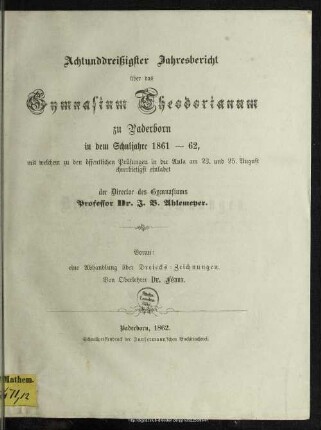 Abhandlung über Dreiecks-Zeichnungen