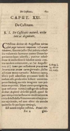 Caput. XXI. De Castitate