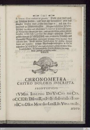 Chronometra castro doloris inscripta