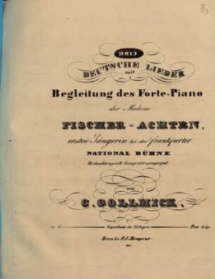 Drei deutsche Lieder mit Begleitung des Forte-Piano : op. 49