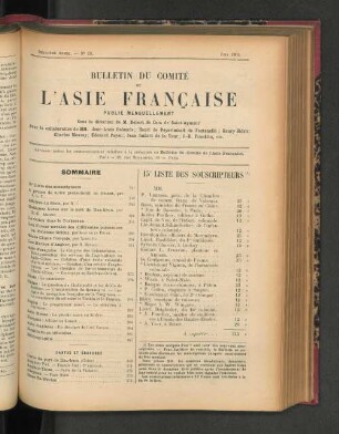 15e Liste des Souscripteurs.