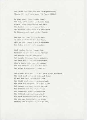 Gedicht Engel zur 50. Versammlung des Steigenklubs in Plochingen