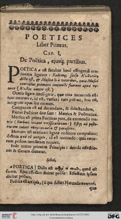 Poetices Liber Primus [Cap. I-XXVII]