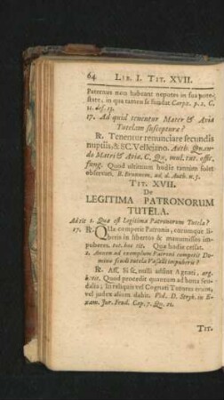 Tit. XVII. De Legitima Patronorum Tutela.