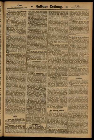 Zweite Ausgabe vom Donnerstag, den 26. Juni 1913.